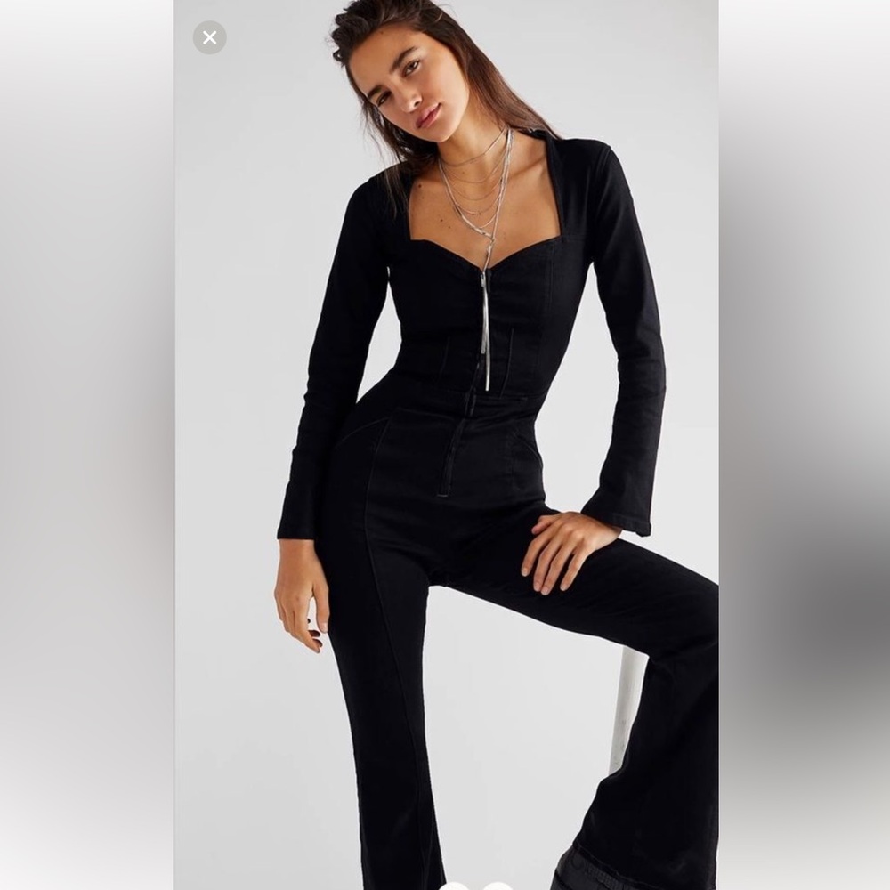 FREE PEOPLE denim jumpsuit